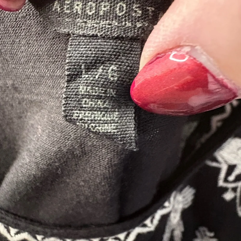 Aeropostale Black and White Embroidered Tank Top - Picture 3 of 3